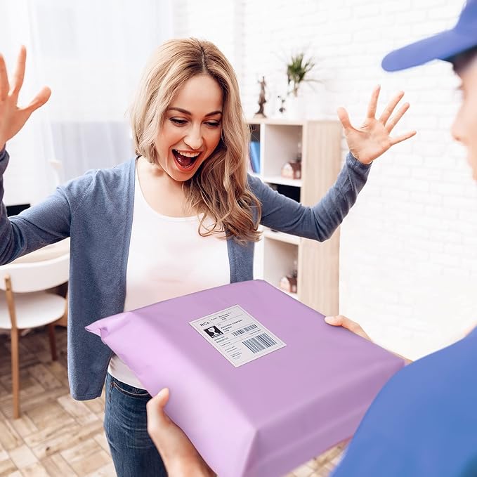 Fuxury Poly Mailers 10x13 Inch 50 Pcs, Waterproof Shipping Bags for Clothing, Strong Adhesive Shipping Envelopes for Small Business Suppliers, Self Seal Mailers Poly Bags Mailing Envelopes Purple