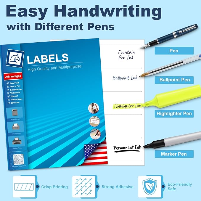 2" x 4" Label Stickers, Printable Shipping Labels for Laser & Inkjet Printers, Adhesive Address Labels, Barcode, Mailing, Product, Packaging & FBA Labels, 300 Customizable Stickers (30 Sheets)