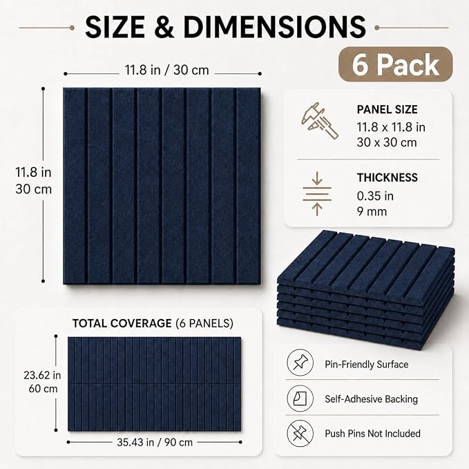 Stripe Felt Bulletin Board Tiles, Cork Board Alternative 24 x 36 in | 0.35 in modular felt wall tiles for notes, photos, schedules, reminders in offices, classrooms, home and office workspaces