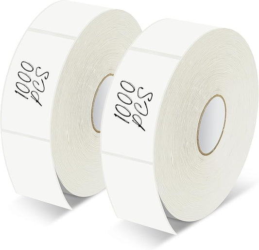 2000 Removable Freezer Labels, Water/Oil/Tear Resistant Blank Food Stickers with Perforation Line for Refrigerator, Food Containers, Jars, Pantry Organization (1” x 2”, 2 Rolls)