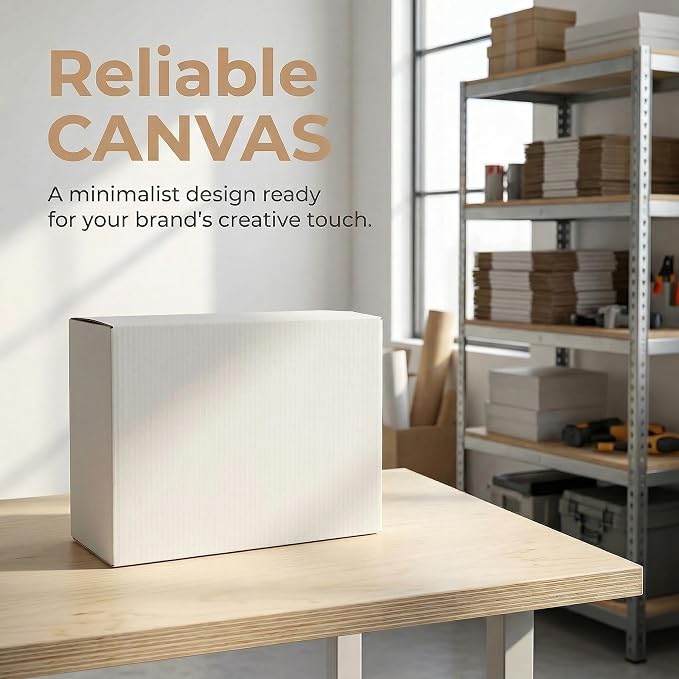 Shipping Boxes, White Corrugated Cardboard Boxes Literature Mailer Boxes Gift Boxes Small Boxes for Shipping Wrapping Mailing Packaging Small Business (White, 12" x 9" x 4"/5 Pack)