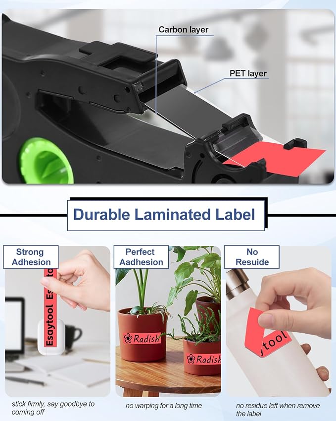 5 Pack Compatible with P-Touch TZe-441 AZE-441 TZ-441 Black on Red 18mm 0.7'' Laminated Label Tape Replacement for Ptouch PT-1300 PT-2030 PT-300 PT-D400AD PT-E550W PT-P950NW Label Maker