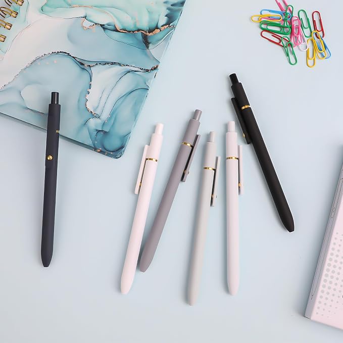 Ddaowanx Gel Pens,6 Pcs 0.7mm Retractable Quick Dry Black Ink Pens | Fine Point Smooth Writing Pens for Teachers,Cute Stationery Office&School Supplies,Stocking Stuffers,Gifts for Women Man
