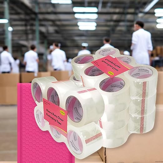 iMBAPrice 3 Inch Clear Packing Tape, 24 Rolls x 110 Yards Long Bulk Pack | Extra Wide, Heavy Duty, Strong Adhesive, For Moving, Mailing & Office Use