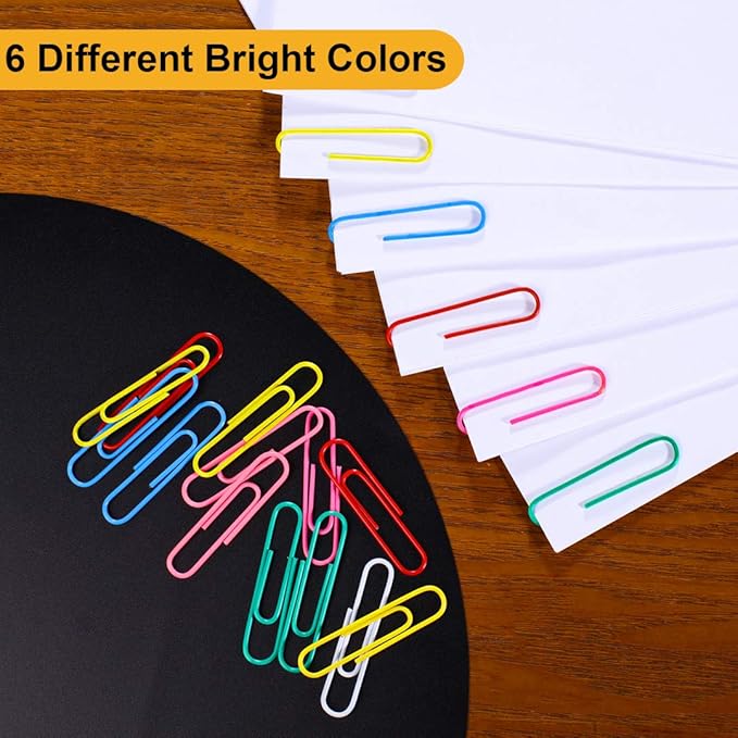 Vinaco Paper Clips Colorful, 100 Pack Large Paper Clips 2 Inch (50 mm), Durable & Rust Resistant, Jumbo Paper Clip, Colored Paper Clip. Great for Office, School and Personal Use (Multicolored)