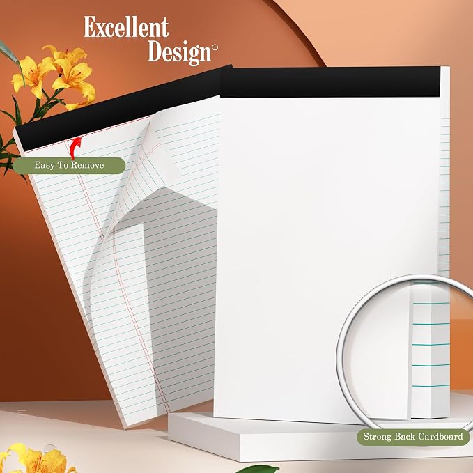 Note Pads 8.5 x 11 Legal Pads 8 Pack Narrow Ruled Writing Pads Notepads | Pads of Paper 30 Sheets per Notepad 8.5 x 11'' Legal Note Pad College Ruled Legal Pad Lined Paper for Office Home School