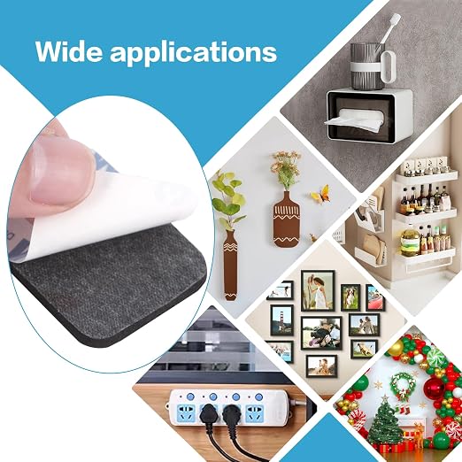 Double Sided Tape HeavyDuty,Double Sided Tape for Walls,80Pcs Oval 1.57" x 1.18" 2 Sided Sticky Waterproof Pads,Super Strong Removable Double-Sided Foam, Mounting Black Tape for Hanging