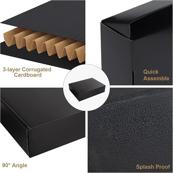 ZBEIVAN Shipping Boxes Mailers 12x9x3 inches Corrugated Cardboard Small Packing Kraft Moving Mailing Box, Pack of 20