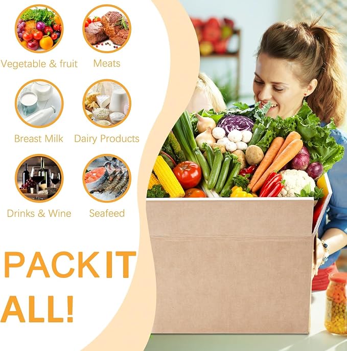 10 Pack Shipping Boxes, Double Insulated, 9 x 6 x 5 Inch | Cold Shipping Boxes with Aluminum Foil Insulated Bag, Styrofoam Box for Shipping Frozen Food, Mailing, Packing and Moving