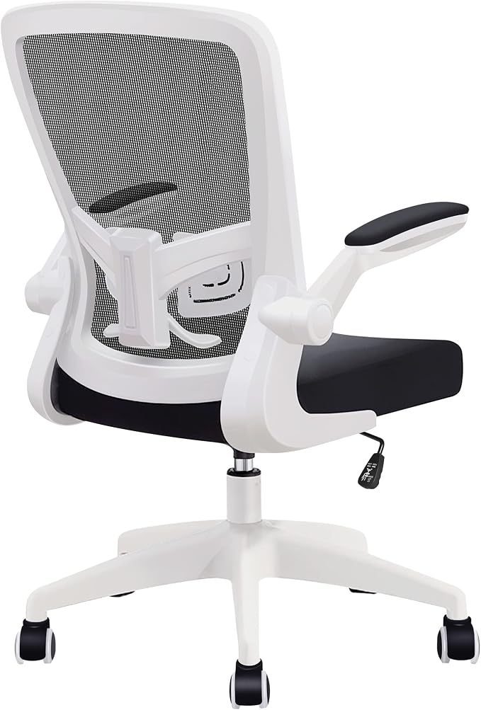 FelixKing Office Chair, Ergonomic Desk Chair with Adjustable Height and Lumbar Support Swivel Game Chair Desk Computer Chair with Flip up Armrests for Conference Room (White) | Adjustable Height, 360°Swivel, Flexible Tilt, Breathable Cushion and Fabric...