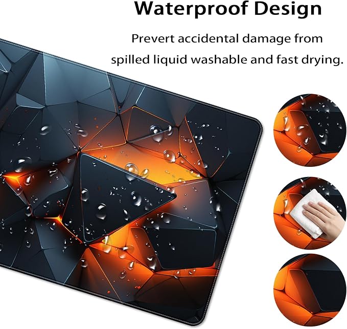 35.4 x 15.7 in, XXL Large Mouse Pad for Desk, Extended Keyboard Mouse Mat for Computer Office, Big Mouse pad with Stitched Edges, Gaming Pc-Abstract Lines on a Black