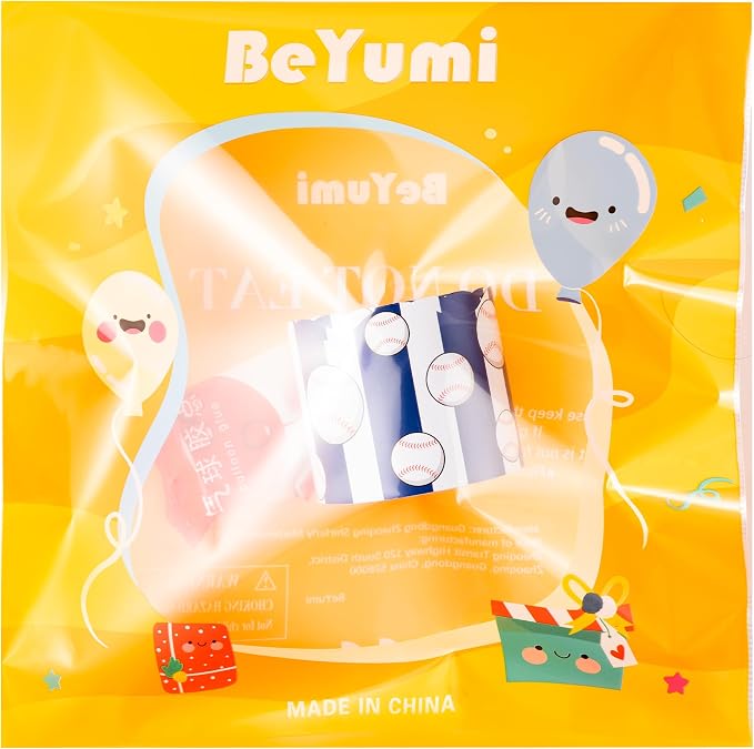 BeYumi Baseball Sport Border Trim - 65ft Back to School Baseball Sport Blue White Stripe Scalloped Rolled Border Trim Ball Sports Theme Bulletin Board Set Party School Classroom Chalkboard Wall Decor