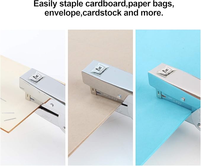 2 Pack Heavy Duty Office Stapler, 20 Sheets Capacity, 4000 Staples, No-Jam, Fast Reload, Silver, Classic