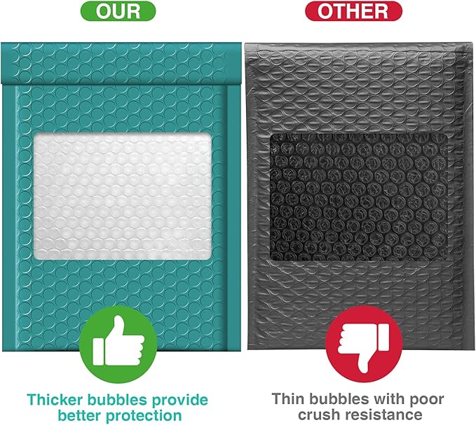 Metronic 600 Pack Bubble Mailers 6x10 Inch Usable Size 6x9" Forest Green Padded Envelopes Waterproof Bubble Envelopes Cushioning Padded Mailers for Packaging, Mailing, Shipping