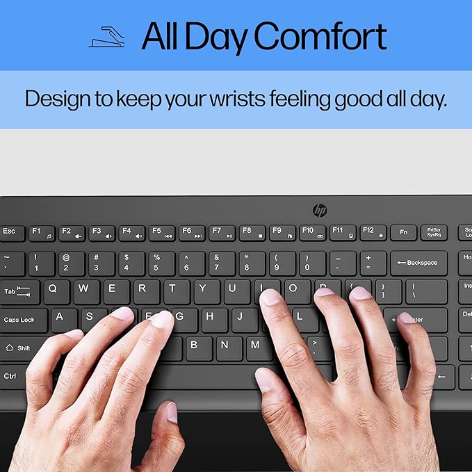 HP 150 Wired Keyboard with Numeric Keypad - Silent-Touch Chiclet Keyboard - Ergonomic, Comfortable - USB Plug-and-Connectivity, LED Indicators (664R5AA, Black) (Pack of 10)
