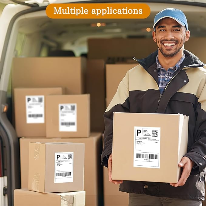 4 x 6 Fanfold Thermal Shipping Labels, 100 Labels Thermal Shipping Labels for FedEx Shipping Label, Compatible with JADENS,iDPRT, Munbyn Printers.