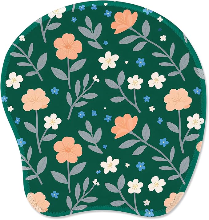 ITNRSIIET Mouse Pad Non-Slip Rubber Base Smooth Surface Stitched Edges Waterproof Durable Compatible with All Mice for Office & Gaming, Desk Accessory, 8.7x8.3x0.12 inch, VintageBloom