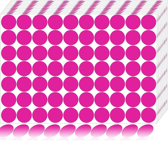 1400 PCS Dot Stickers Pink 3/4 Inch Round Color Coding Labels Polka Circle Dot Label Sticker for Office,Classroom,Papers Etc