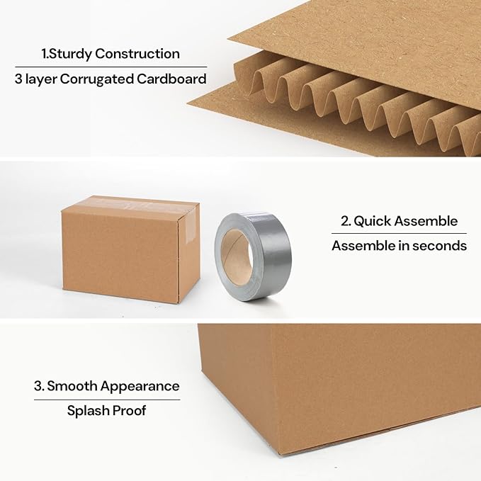 Rempry 30 Pack 6x4x4 Shipping Boxes Brown, Small Corrugated Cardboard Box for Mailing, Packaging Small Business, Kraft Mailer Gift Boxes