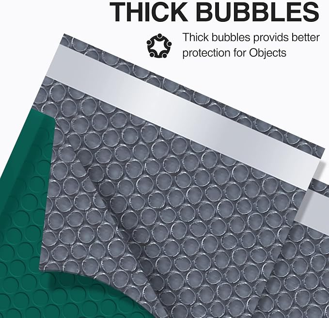 UCGOU Bubble Mailers 10.5x16 Inch Green 25 Pack Poly Padded Envelopes Large #5 Mailing Packages Opaque Packaging Postal Self Seal Adhesive Waterproof Boutique Shipping Bags