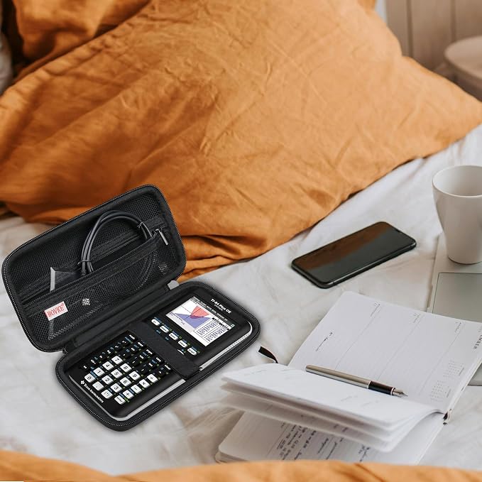 BOVKE Case for TI-84 Plus CE/TI-84 Evo/TI-84 Plus/TI-83 Plus/CE Calculator | Texas Instruments TI-84 Plus CE/TI-84 Evo/TI-84 Plus/TI-83 Plus Color Graphing Calculator Shockproof Carrying Bag, Black
