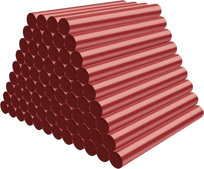 72 Pack Wine Red Hot Glue Sticks Bulk, 4" Long x 0.43" Dia Dent Repair Tool EVA Colored Hot Melt Adhesive for Car DIY Art Craft General Repairs