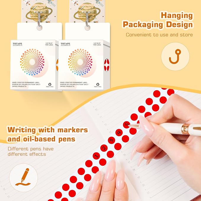0.25 Inch Small Round Stickers Dot Stickers, 2000 PCS Color Dots | 1/4 Inch Small Round Color Coding Labels Stickers, 2 Rolls Colorful Dots for Organization, Color Code Stickers for Classroom