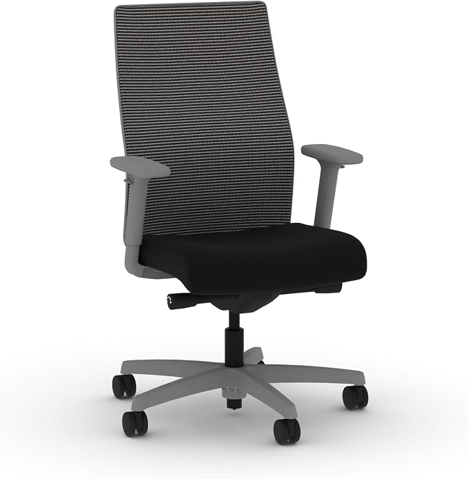 HON Ignition 2.0 Ergonomic Office Chair, Lumbar Support, Desk Chair, Black | Ergonomic office desk chair with lumbar support, adjustable arms, office decor, workstation comfort for focused productivity