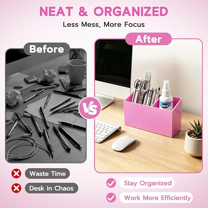 MR.MATE Magnetic Pen Holder,Pink Magnetic Marker Cup for Fridge Whiteboard | Dry Erase Marker Pencil Holder with Acrylic Cup and Strong Magnet, Non-slip Design For Refrigerator Locker Office & Classroom