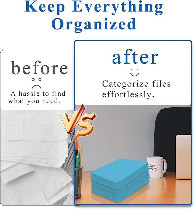 Zzrywuty File Folders with Pockets Letter Size,50-Pack Paper Folders with Card Slot,Light Blue Two Pocket Folders for School Students,Businessmen,Home and Office Workers