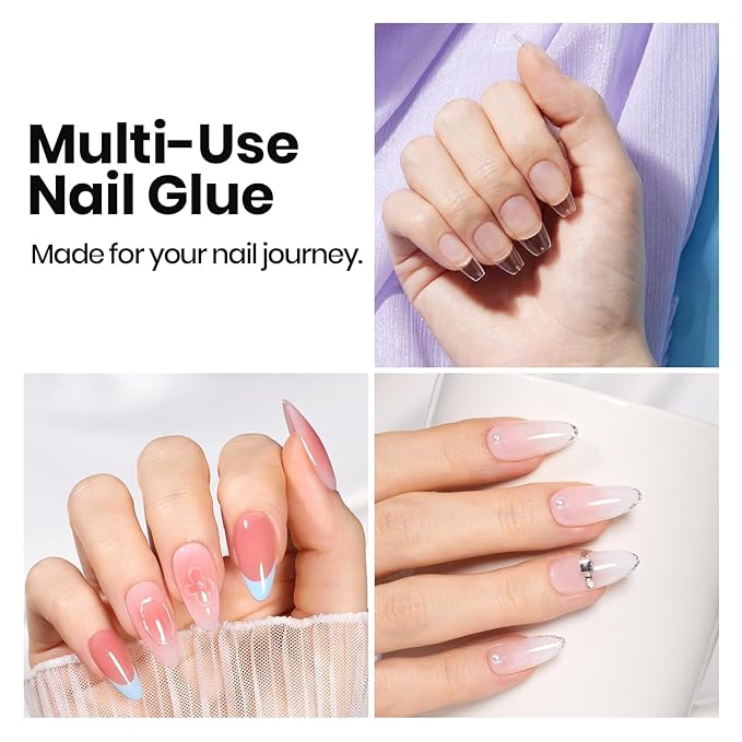 Beetles 15ml HEMA-Free Nail Glue Gel, TPO Free UV Nail Glue for Acrylic Nails Tips, Super Strong for Extensions, Skin-Friendly DIY Gel, U V Light Required