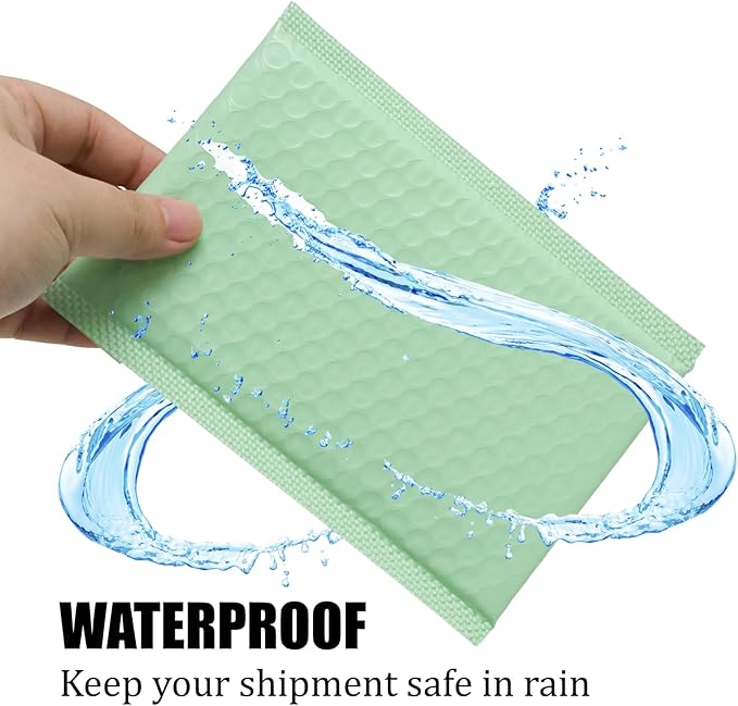 5x7 Inch Self Seal Adhesive Poly Bubble Mailers 10 Pcs Green Waterproof Shipping Bags for Mailing Packaging