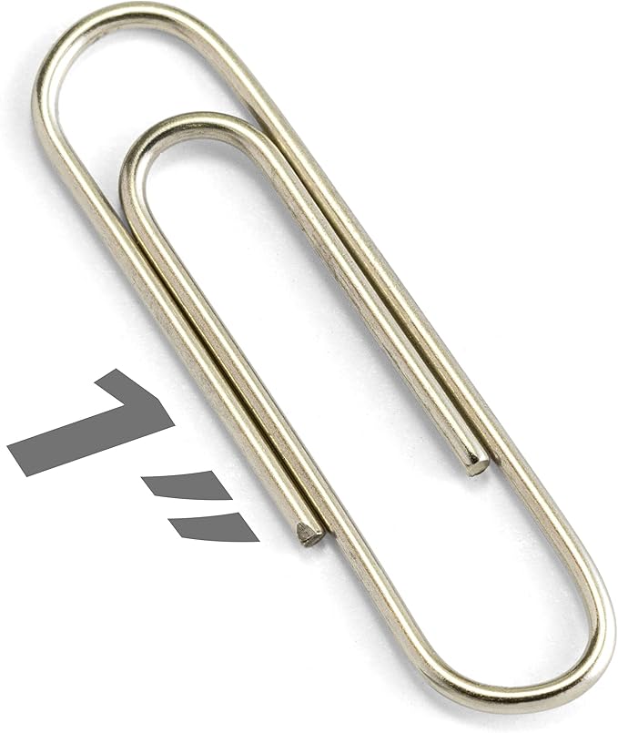 Officemate Small #3 Size Paper Clips, Silver, 200 in Pack (97219)