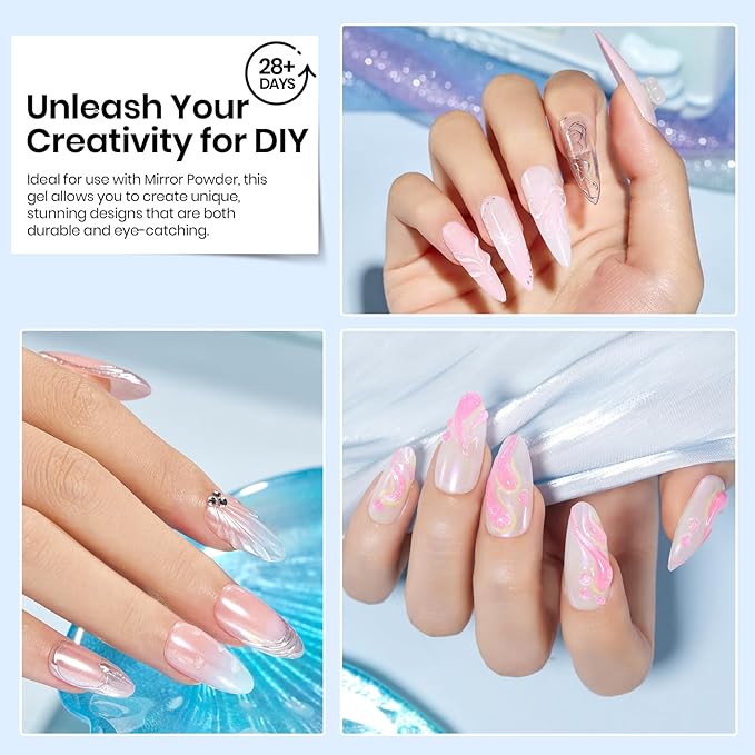 Beetles 3D Gel Nail Art, 1Pcs 15ml Sculpting Gel 3 in 1 Clear No Wipe Nail Polish Rhinestone Art Glue for Nail Gems Diamond Jewelry U V LED Lamp Needed DIY Home Salon Nails Gifts for Women