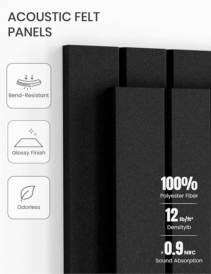 Fluxynara 36" x 24" Large Felt Bulletin Board, Charcoal Gray | 6 Pack Cork Board Alternative with 30 Safe Adhesive Tabs, Pin Boards for Wall Decor, Home, Office, Classroom,Dorm