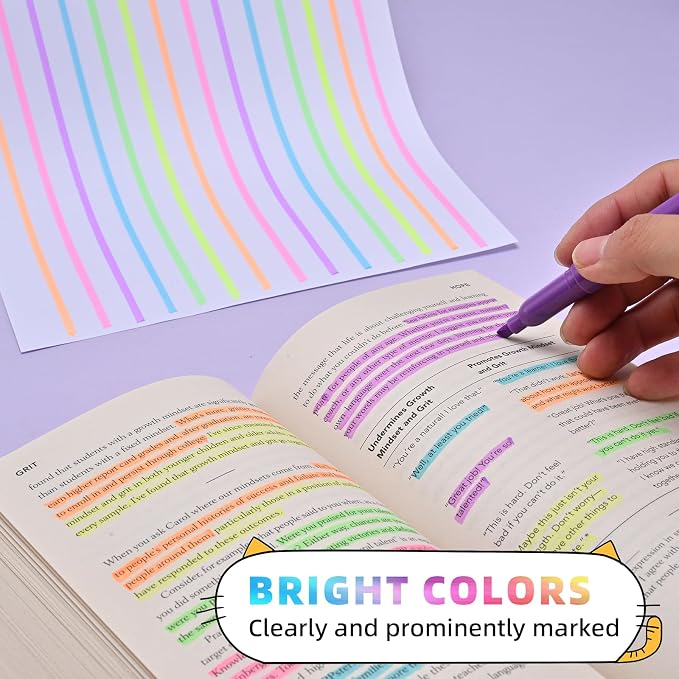Assorted Colors Fluorescent Highlighters, 32 Count, with 120 Pcs Sticky Index Tabs, Chisel Tip Colored Highlighter Bulk, Quick Drying, Perfect for Students Adults Classroom, School, Office