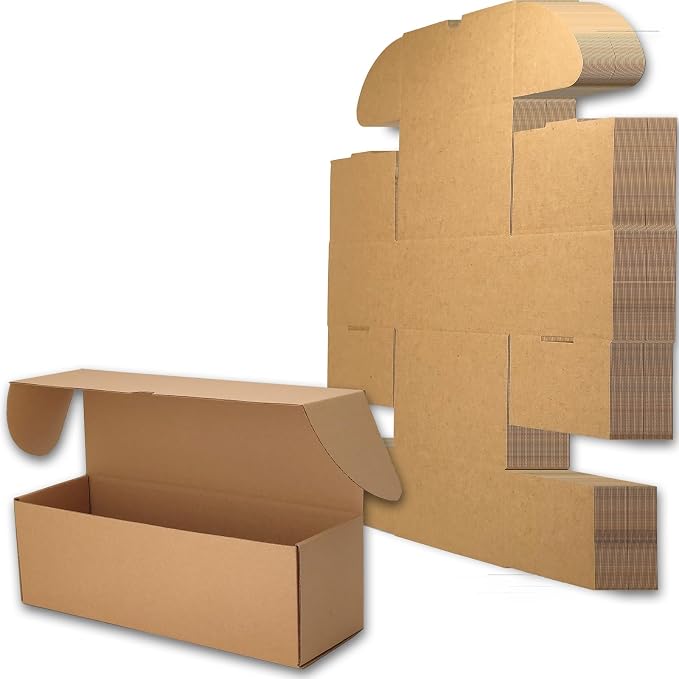 12x6x4 Shipping Boxes Brown Mailer Corrugated Cardboard Box Set of 25 | for Packaging, Literature, Packing, Mailing, Storage, Small Business, Moving, Gift, Supplies, Quick Fold, Tab Locking