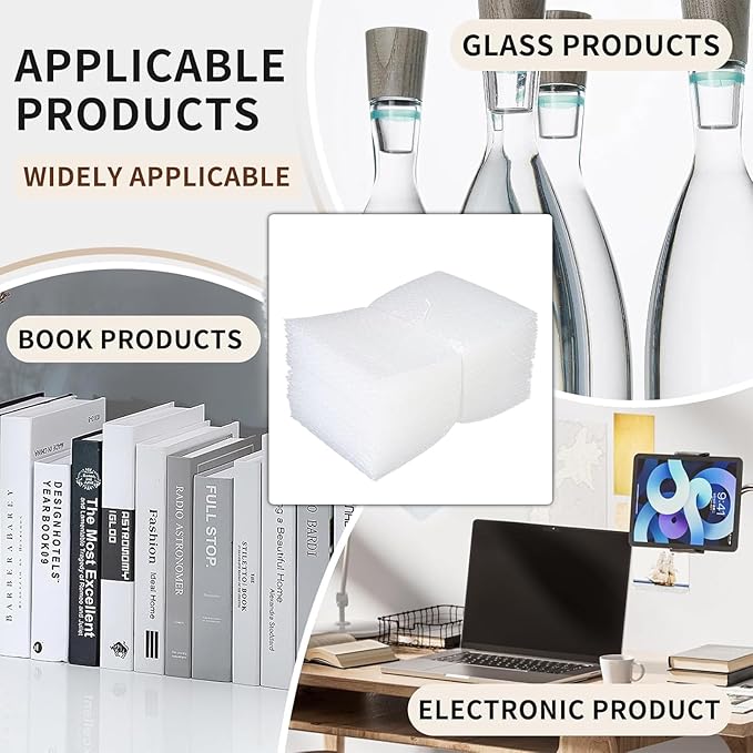 50PCS 12x16 Inch Bubble Pouch Wraps, Clear Bubble Out Bags for Packing, Double Walled Shockproof Foam Cushioning Bags for Moving and Shipping Fragile