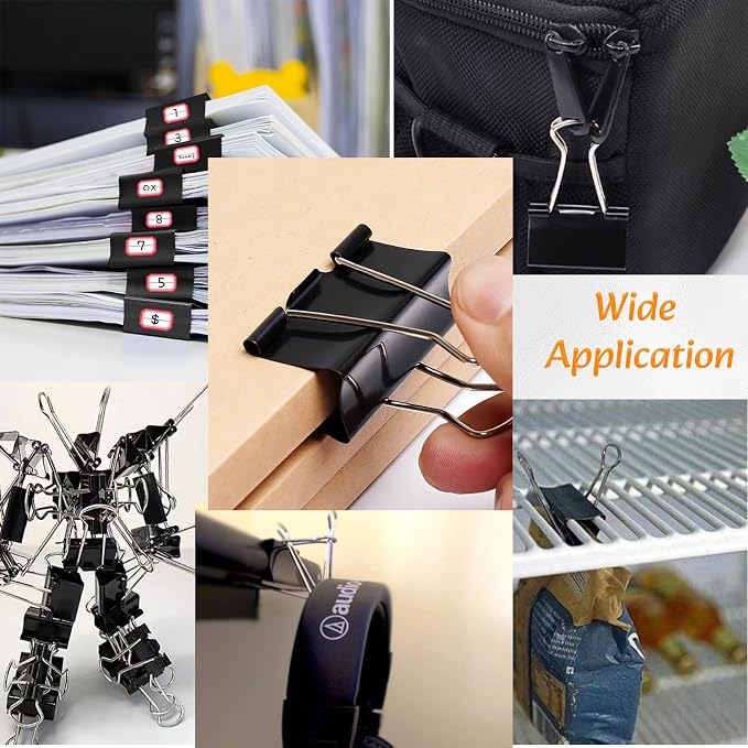Extra Large Binder Clips 2 Inch (60 Pack), Heavy Duty Big Binder Clips Big Paper Clamps for Office and Home Supplies, Black | Heavy Duty Big Binder Clips Big Paper Clamps for Office and Home Supplies