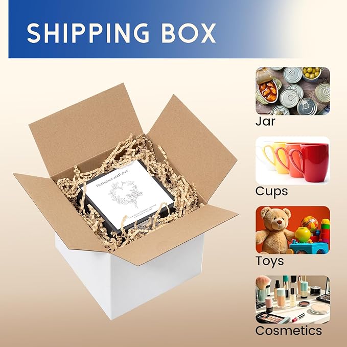 6x6x6" Shipping Boxes 50 Pack - Small Corrugated Cardboard Square Mailing Box Packaging for Small Business - White Mailer Packing Supplies
