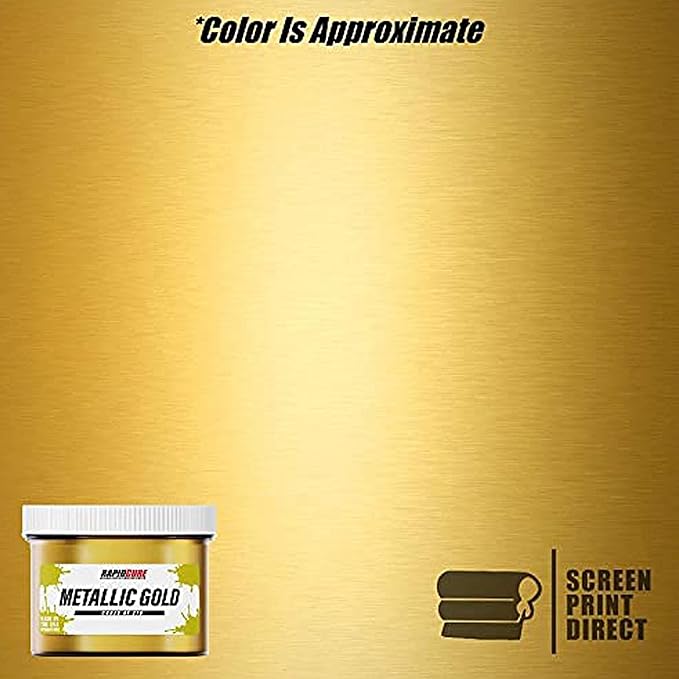 Rapid Cure® Screen Printing Ink Gold (Gallon - 128oz.) - Plastisol Ink for Screen Printing, Fast Curing Fabric Paint - Screen Print Direct®, USA Made