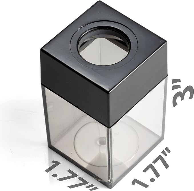 Officemate Small Clip Dispenser with Magnetic Top, Clear/Black (93687)