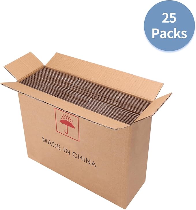 Hoikwo 8x5x5 Shipping Boxes Set of 25, White Corrugated Cardboard Box for Small Business for Packaging Mailing
