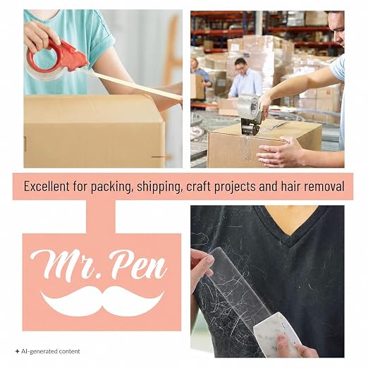 Mr. Pen- Packing Tapes, 2" Wide, 60 Yard, 6 Pack with 1 Dispenser Gun, 2.5 mil, Heavy Duty Packing Tape with Dispenser