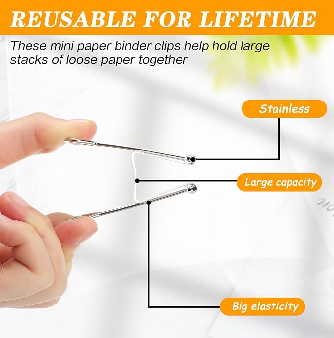 Jetec Extra Large Binder Clips Bulk 2 Inch Metal Jumbo Binder Clips Office Supplies Paper Clamps for Teachers Students Office Business Supplies(White,200 Pcs)