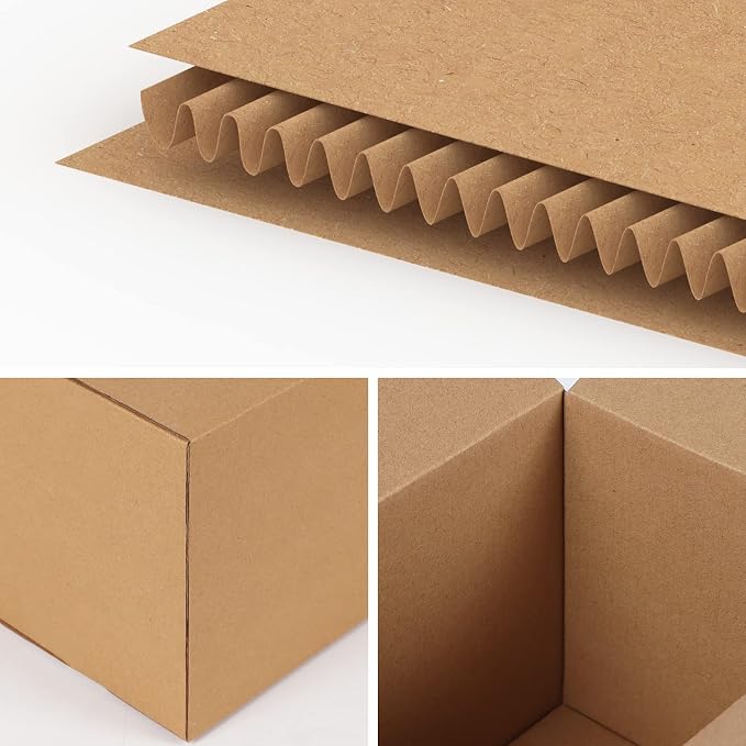 Edenseelake 40 Pack 8x6x6 inches Shipping Boxes Corrugated Cardboard Boxes for Packing, Moving, Mailing, Brown