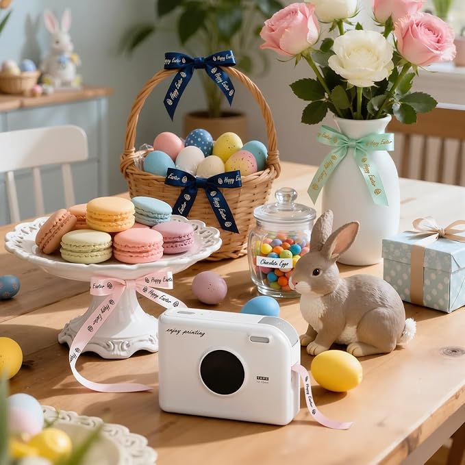 Phomemo Ribbon Printer, A30 Bluetooth Small Label Maker Machine with Tapes | Print Custom Text And Icons For Small Business, Gift Decorations, Fabric Tags, DIY Crafts, Wedding Bouquets & Party Favors
