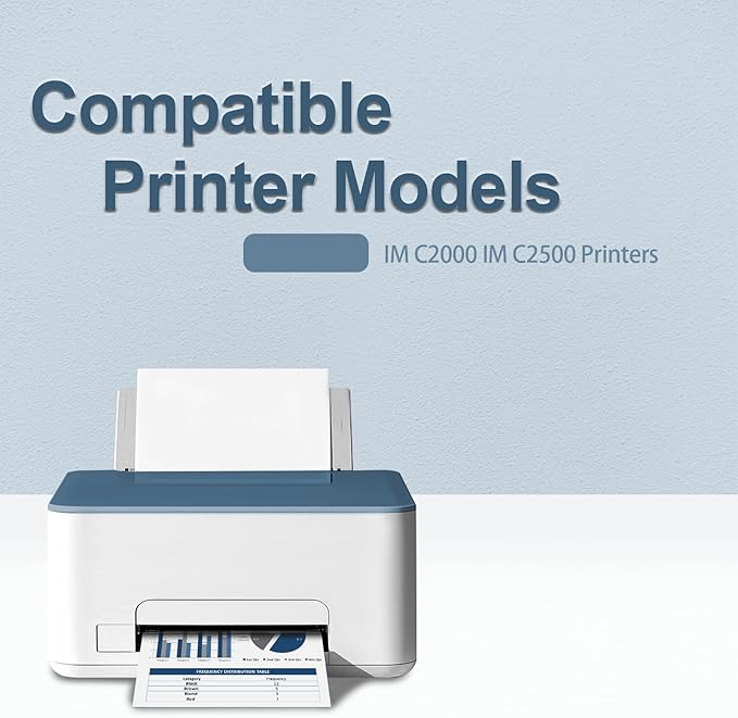 High Yield IM C2000 IM C2500 Toner Cartridges with Chip(842307 842310 842309 842308 ) Compatible with Ricoh IMC2000 IMC2500 Printers(4 Packs, Black,Yellow,Magenta,Cyan)