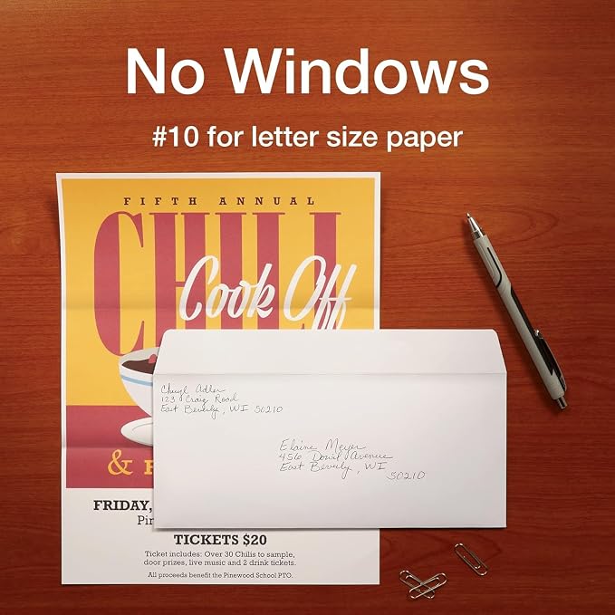 Quality Park #10 Security Envelopes, No Window, Redi-Strip Self Seal Envelopes, 24-lb White Wove, 4-1/8" x 9-1/2", 1500 per Box (QUA69118)