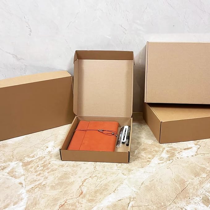 10 x 10 x 2 inch Shipping Boxes Set of 20， Brown Corrugated Cardboard Box Mailer Boxes for Packaging Small Business Shipping，Mailing Boxes Bulk for Birthday Wedding Party Book Literature Gift Giving